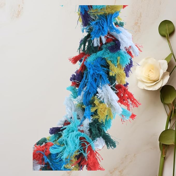 2Pcs Bird Swing,Bird Swing Toy,Bird Colorful Cotton Rope Hanging Ring Parrot Preening Grooming Chew Climb Biting Toy ,Large Bird Toys