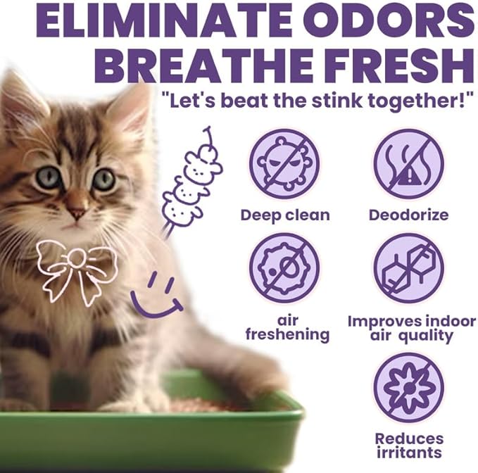 Cat Litter Deodorizer, Sweet Berry Cat Litter Box Odor Eliminator, cat odor eliminator for home, Instantly Eliminates Foul Odors, Freshens Kitty Litter deodorizer, 16 OZ