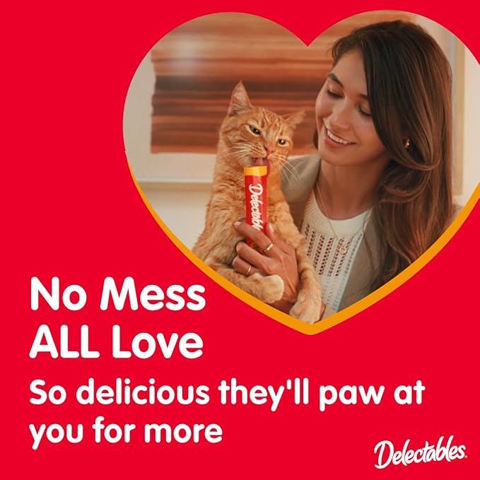 Delectables Squeeze Up Creamy Squeezable Puree, Lickable Wet Cat Treats, Grain Free, No Added Fillers, No By-Products, No Added Preservatives, 0.5 Ounces Tube Chicken with Catnip, 32 Tubes Total