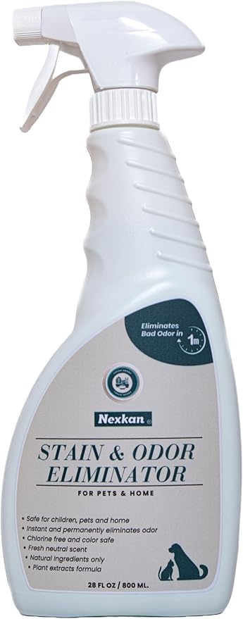 Stain & Odor Eliminator for Pets and Home-Spray-Strong Odors-Liter Deodorizer-for Urine-Poop-Carpet Cleaner-Smell Remover-Absorber-Color Safe-Natural Scent Neutralizer for Dogs & Cats- 28 oz.