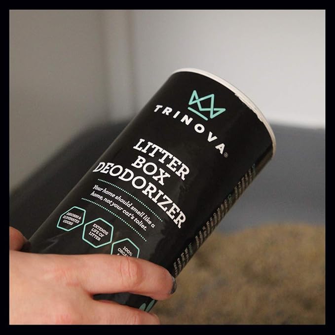 TriNova Kitty Litter Box Deodorizer - 100% Bio-Based, Hypoallergenic, Fragrance Free Odor Eliminator & Neutralizer - Extends Your Pet Cat's Litter & Absorbs Odors