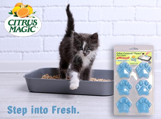 Citrus Magic Pet Odor Control "Paws" For Litter, Fresh Linen, 6-Count, 6 oz (Pack of 6)