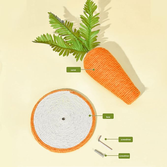 Cat Scratching Post, Sisal Cat Scratcher Cat Scratch Post Cat Scratching Tree Carrot Cat Climbing Frame for Indoor Cats and Kittens
