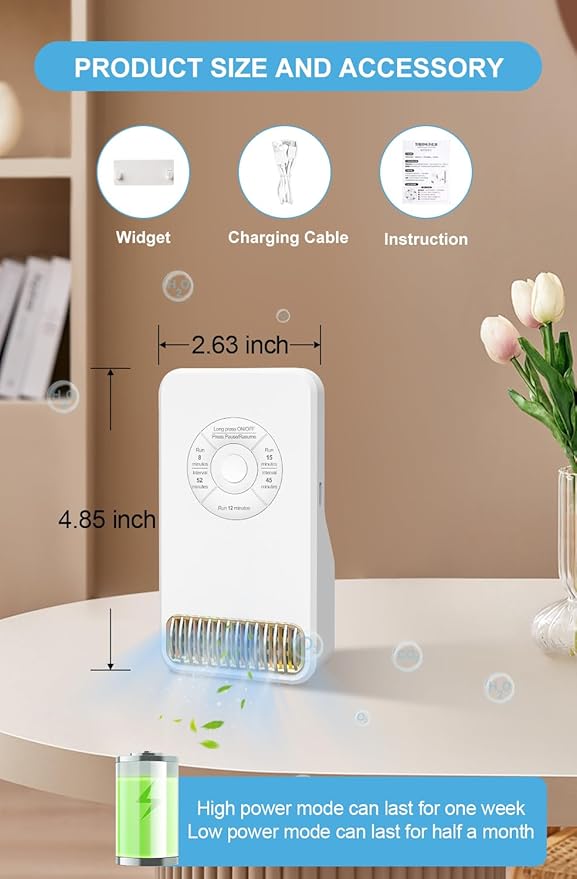 Cat Litter Deodorizer, Ozone Tech,3 Modes, Mini Size, Deodorization for Pet Room, Fridge, Car, Closet,Shoes Cabinet, and Home
