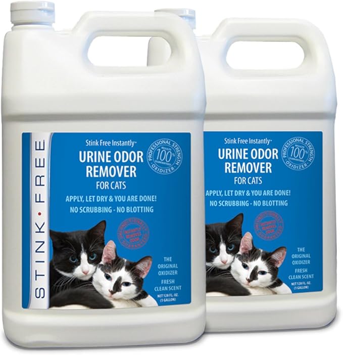 Instantly Cat Urine Odor Remover & Eliminator Cleaning Solution, Oxidizer Based Pee Cleaner Solution & Deodorizer for Carpets, Outdoor Rugs, Rugs, Mattress, etc. 2-128 oz Gallons