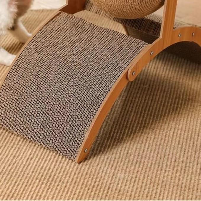 Cat Scratch Pad, Ferris Wheel Design, Suitable for Cat Play, Interaction, Nail Grinding, Bite Resistant. (Arch, Middle)