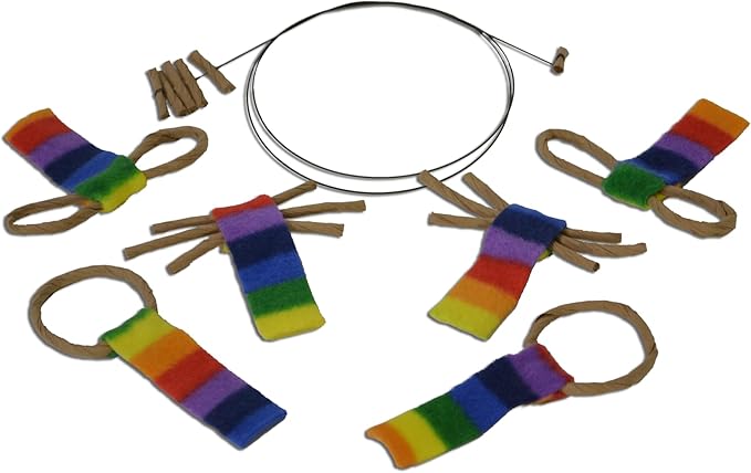 Cat Dancer Products Cat Chaser with Colorful Fleece, Interective Toy for Exercise with Ringtail Whisker & Bowtie (Pack of 7)