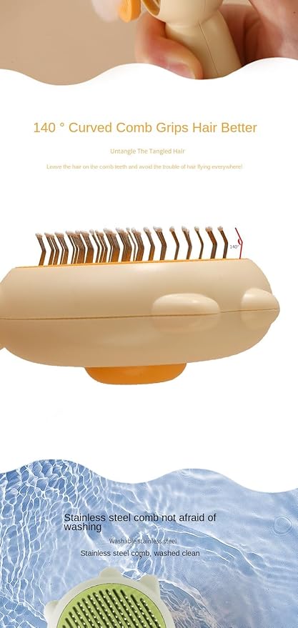 Cat Brush with Release Button, Cat Brushes for Indoor Cats Shedding, Cat Brush for Long or Short Haired Cats, Cat Grooming Brush Cat Comb for Kitten Rabbit Massage Removes Loose Fur (Green Shoot)