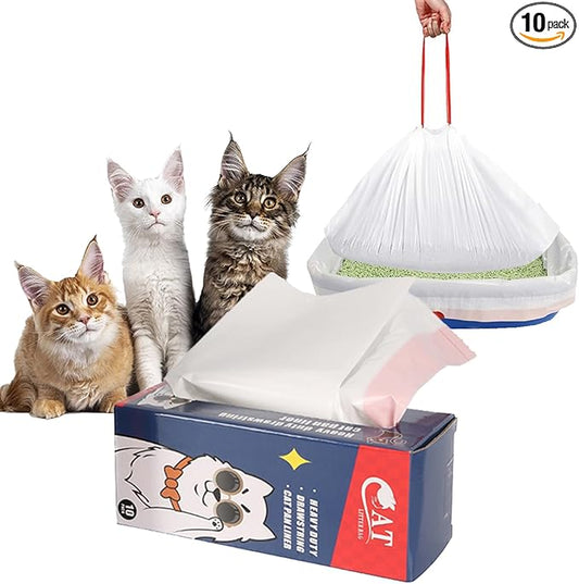 Litter Box Bags Liners, Cat Litter Bags for Poop, Durable Litter Box Liners - Ultimate Odor Control & Leakproof Design Cat Litter Bags