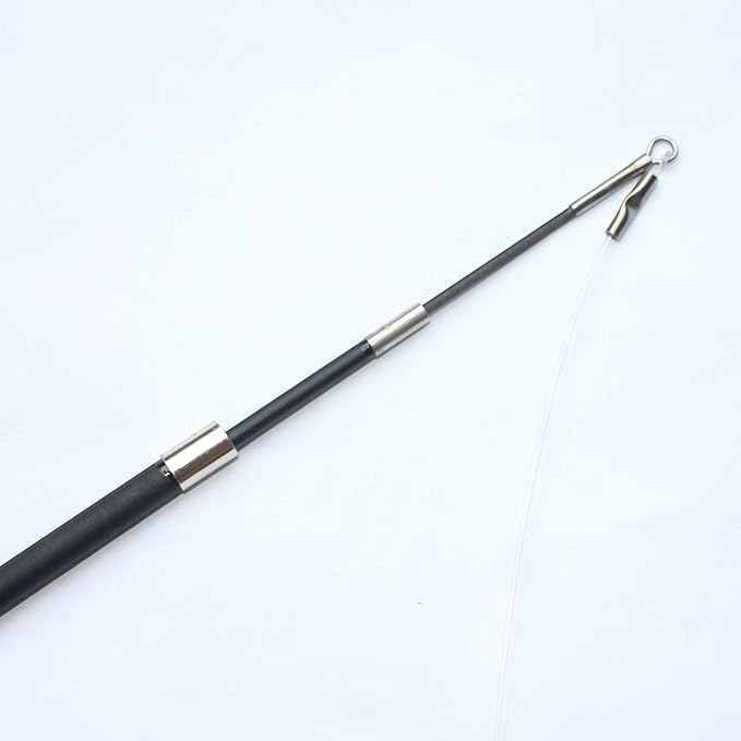 Fosrion Real Raccoon Tail Fur Cat Bites Toy with Three Section Retractable Carbon Fiber Rod (Raccoon, Tail & Fishing Rod)