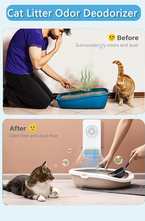 Cat Litter Deodorizer, Ozone Tech,3 Modes, Mini Size, Deodorization for Pet Room, Fridge, Car, Closet,Shoes Cabinet, and Home