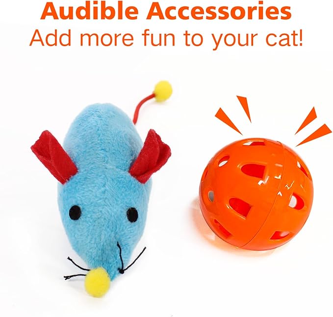 Cat Toys, Interactive 9 Holes Mice Mole, Cat Kitten Toys for Indoor Cats Kitty with Collapsible Cat Play Tunnel, Ultra Fun Teaser Toy for Indoor Cats