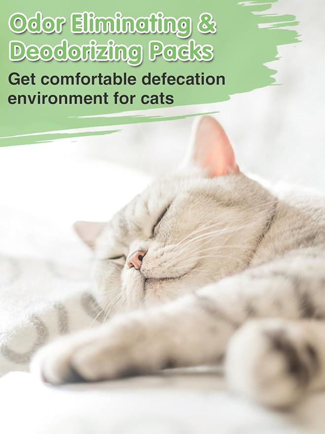 MEWTOGO 6 Pcs Cat Litter Deodorizer Pack - Compatible with Litter-Robot 3, Litter-Robot 4 and Traditional Cat Litter Box, Activated Carbon Odor Eliminator Filters for Efficient Adsorption