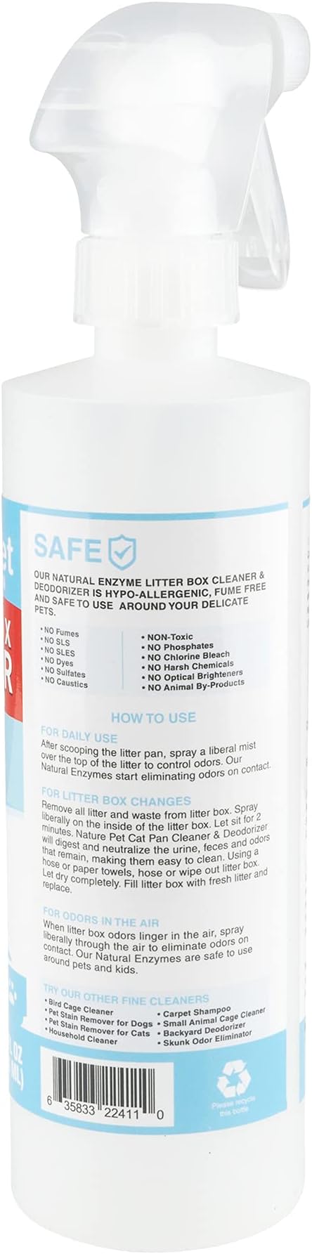 Litter Box Cleaner and Odor Eliminator, Eliminate Odors Quickly, Neutralizes Urine and Feces Odors in The Air and The Box, Make Litter Last Longer (16oz Spray Bottle 2 Pack (Save 25%))