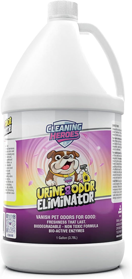 Pet Carpet Cleaner & Urine Odor Eliminator for Strong Odor - 128oz Enzyme Cleaning Spray for Cat & Dog Pee - Spot Cleaner for Carpet Upholstery, Marble, Tile, Wood - Carpet Deodorizer