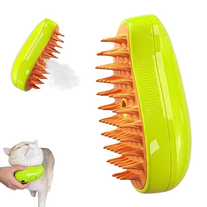 Steamy 3 in 1 Multifunctional Steam Pet Grooming Brush - Self-Cleaning Hair Removal and Massage for Cats