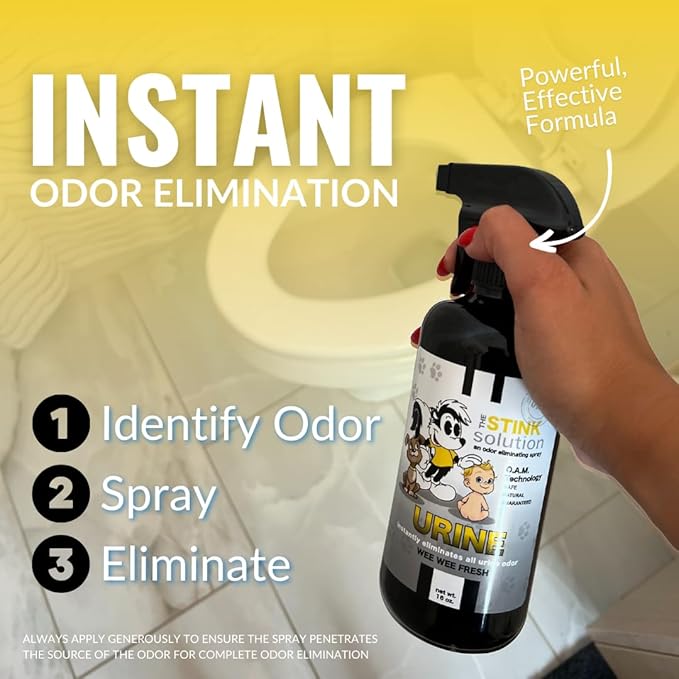 Urine Odor Eliminator Spray Completely & Safely Removes Cat Urine, Dog Pee, & Human Urine Odor Quickly from Carpet, Mattress, Hardwood Floor, & More - 1 16 oz, 1 4 oz (WeeWee Fresh)