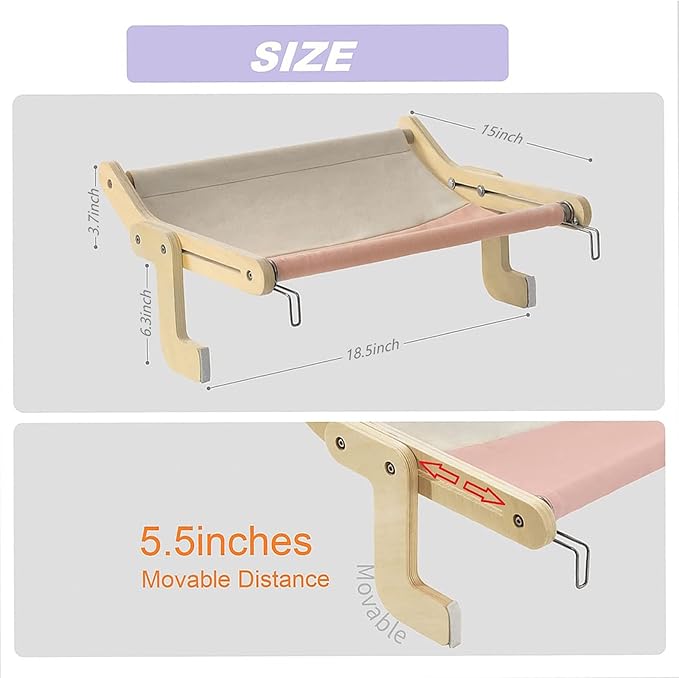 YSG Windowsill,Bedside,Chair Back,Drawer Perch for Cat,Easy to Assemble and Use Cat Bed,Making The Most of Space,Durable and Stable Cat Shelf Bed