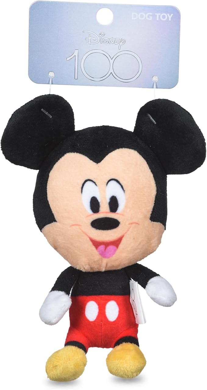 Mickey Mouse Plush Squeaky Dog Toy 6in | Disney Dog Toys | Plush Squeaker Toy for Dogs Inspired by Mickey Mouse, Disney Mickey and Friends