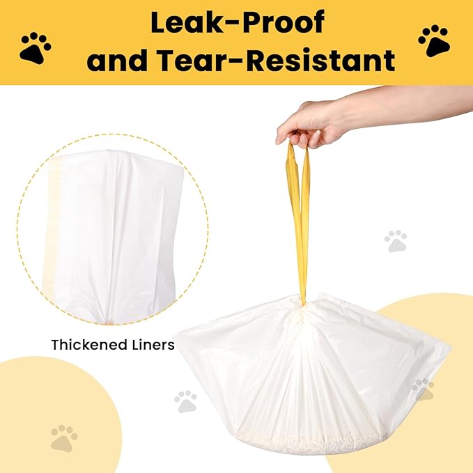 Drawstring Litter Box Liner Bag 60 Pack,Automatic Cat Litter Box Trash Bags for Self Cleaning Cat litter Box Drawer Liners