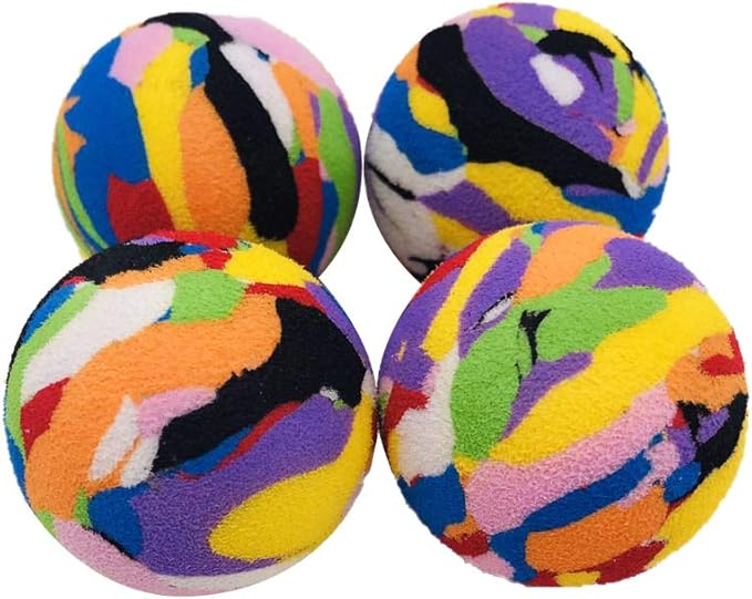 PET SHOW 10pcs Pack Cats Interactive Toys Balls for Indoor Cat 35mm Camouflage Soft EVA Foam Ball for Kitten Chase Playing Toy for Small Dogs Animals Puppies