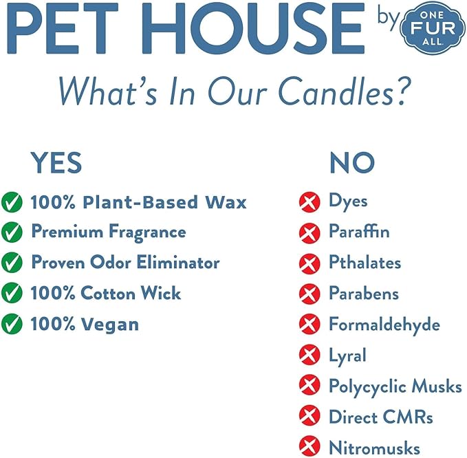 One Fur All Pet House Evergreen Forest Candles Plant-Based/Soy Candle - Clean Burning Scented Candles, Long Lasting Pet Odor Candle for Home - 4 Pack