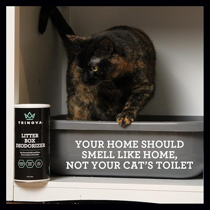 TriNova Kitty Litter Box Deodorizer - 100% Bio-Based, Hypoallergenic, Fragrance Free Odor Eliminator & Neutralizer - Extends Your Pet Cat's Litter & Absorbs Odors