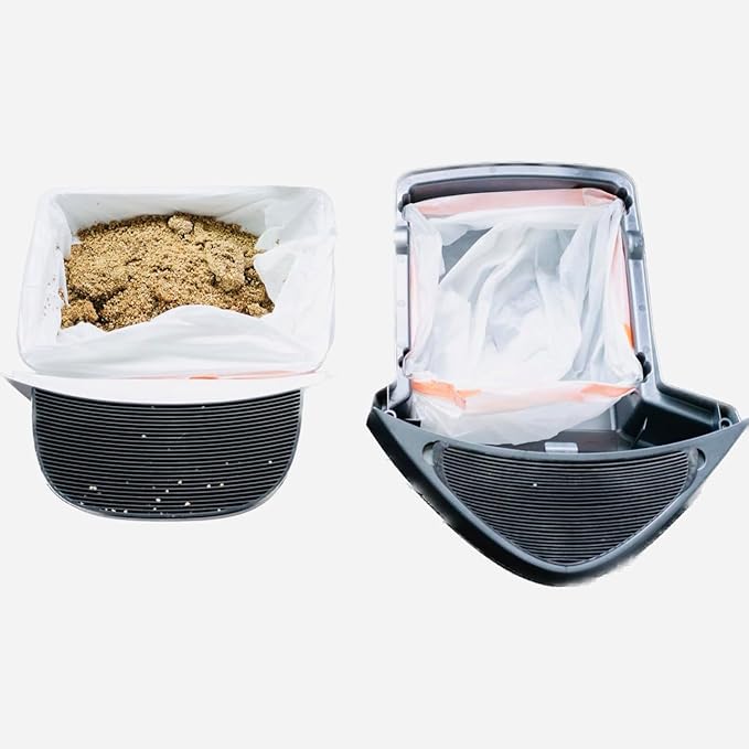 Leon&Visky Litter Box Liner With Drawstring, 50 Count, Compatible with Litter-Robot 4 and Litter-Robot 3, Heavy Duty Extra Thickness 2 mil