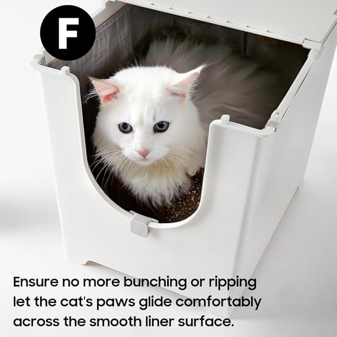 4 Pack Litter Box Liners F Compatible with Modkat Flip Litter Box Liner Type F, Reusable Liner Type-F with Carrying Handles