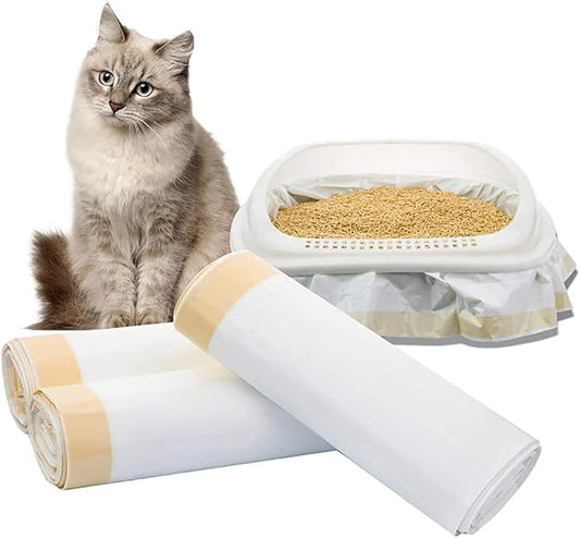 Cat Litter Liners,21 Count Heavy Duty Litter Box Liners Drawstring, Extra Jumbo Cat Litter Pan Bags,Unscented, 45 in x 18 in