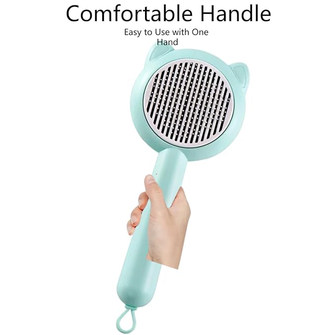 Cat Brush,Cat Hair Brush for Indoor Cats,Pet Grooming Brush with Self Cleaning Button,Shedding Brush for Cats and Dogs,Easy to Clean