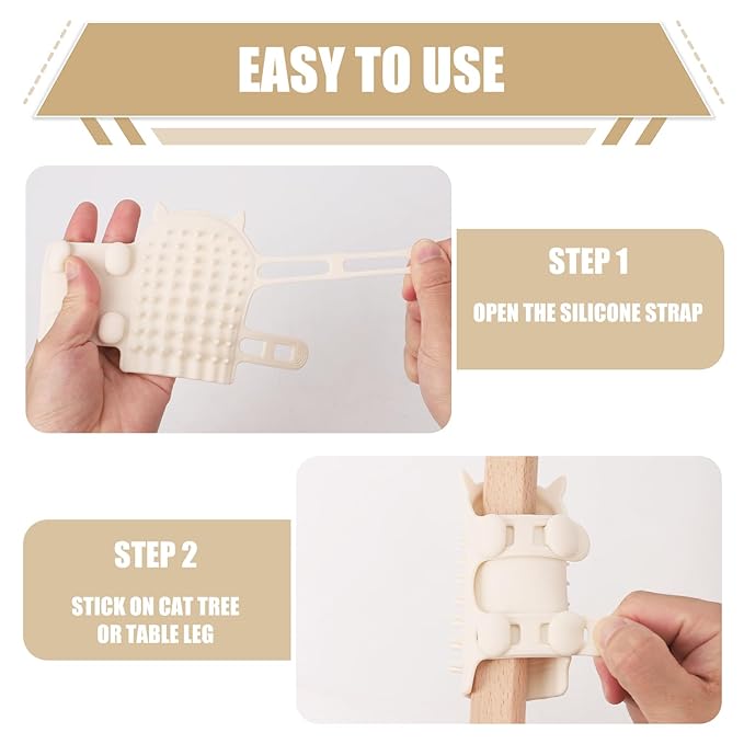 2pcs Cat Brushes, 2-in-1 Self Cleaning Tickling Comb, Pet Tickling Back Scratche Artifact, Cat Corner Scratcher Rubbing Brush, Cat Hair Removal Gloves Brush Shedding for Short Or Long Hair Cats