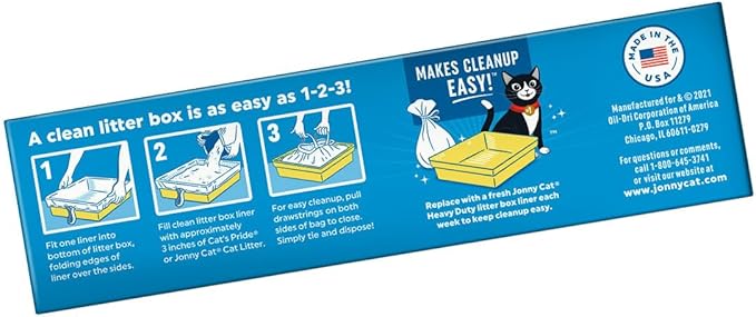 JONNY CAT Litter Box Liners, Convenient and Durable Disposable Cat Litter Liners for Easy Cleanup, Extra Thick and Tear-Resistant (Pack of 4) (4 Items)