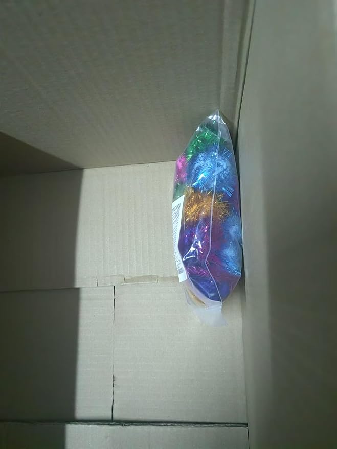 20 Pack 2 Inches Cat Sparkle Balls for Cats Large Size, Glitter Pom Poms Fuzzy Cat Balls Tinsel Balls for Cats Kitten Indoor Assorted Color Random