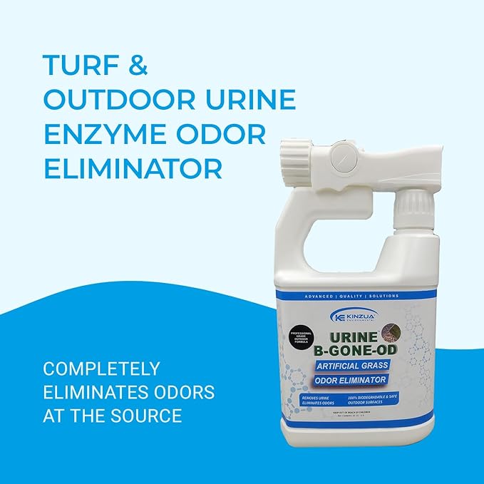 Kinzua Environmental Urine B-Gone OD Professional Pet Urine Enzyme Cleaner, Pet Yard Odor Eliminator for Artificial Grass, Concrete & More, 32 fl oz