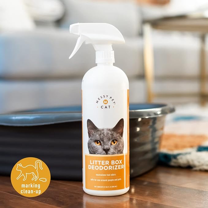 Litter Box Deodorizer – Enzymes Combat Odors from The Litter Box, Safe for Cats & Kittens - 27.05 fl oz