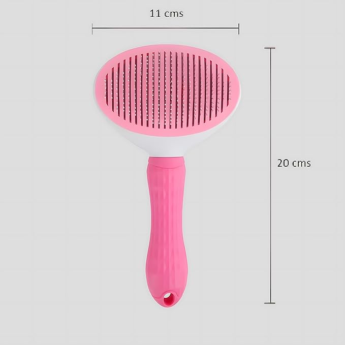 Dog Brush, Cat Brush, Deshedding Dog Brush, Self-cleaning Slicker Brush for Dogs & Cats, Dog Brushes For Shedding Dogs Cats Long Haired and Short Haired (Pink), Standard