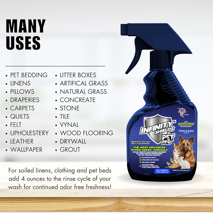 Pet Pro Stain & Odor Eliminator for Strong Odor, Enzyme Pet Urine Odor Eliminator, Carpet Stain Remover for Cats & Dog Pee, Enzymatic Cat Urine Destroyer, Carpet deodorizer & Spray