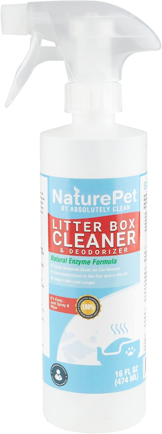 Litter Box Cleaner and Odor Eliminator, Eliminate Odors Quickly, Neutralizes Urine and Feces Odors in The Air and The Box, Make Litter Last Longer (16oz Spray Bottle)