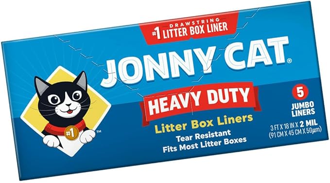 JONNY CAT Litter Box Liners, Convenient and Durable Disposable Cat Litter Liners for Easy Cleanup, Extra Thick and Tear-Resistant (Pack of 4) (4 Items)