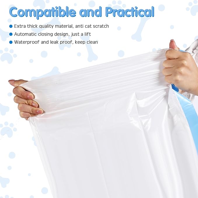 Harloon 160 Count Cat Litter Box Liner Bags with Drawstring Compatible with Litter-Robot 3/4 Waste Drawer Liners Cat Litter Bags 9-11 Gallons Replacement Waste Bags for Cat Pan Waste Pet Supply