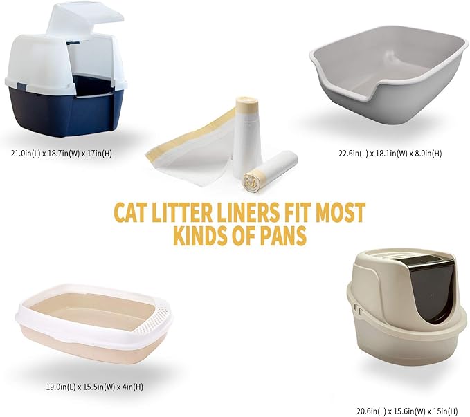 KONE Cat Litter Box Liners, 14 Count Jumbo Extra Durable Large Drawstring Kitty Litter Pan Bags Cat Waste Litter Bags Pet Cat Supplies 36" x 18"