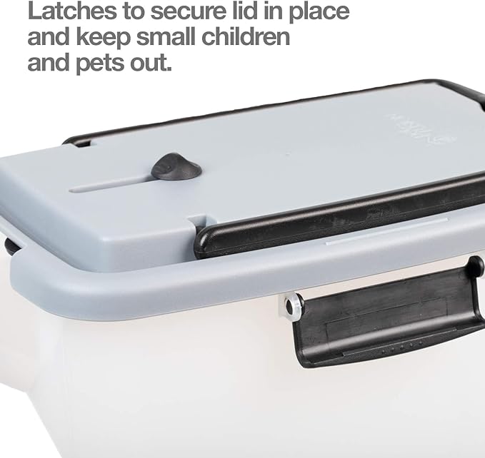 PetFusion BetterBin Portable Litter Storage Container (16.5 x 11.7 x 19) | Holds up to 25 lbs/10 Gallons, Great for Dry Dog and Cat Food | Adjustable Spout, Back & Top Handles, Heavy Duty Wheels