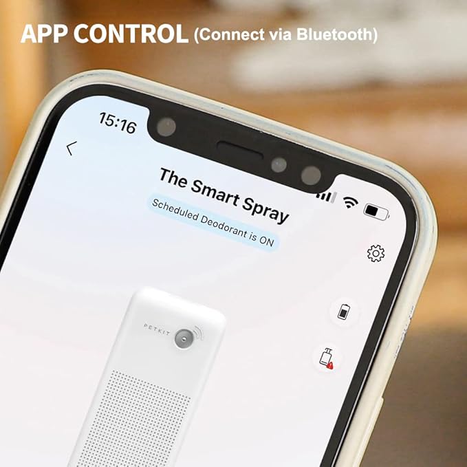 PETKIT K3 Smart Spray Odor Remover for PuraMax Self-Cleaning Cat Litter Box, Pet Odor Eliminator Deodorizer for Home Pet Litter Box, Bluetooth Connected,App Control