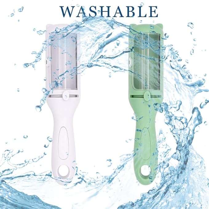 Cat Brush Pet Dry Cleaning Brush Cat Self Sticky Brush for Shedding and Grooming Long Short Hair Removal Comb with Recycling Box for Kitten Dog Rabbit Massage Roller Removes Loose Fur (White)