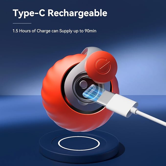 Speedy Sprint Ball Toy for Cat Type-C Rechargeable Interactive Cats Toy Orange