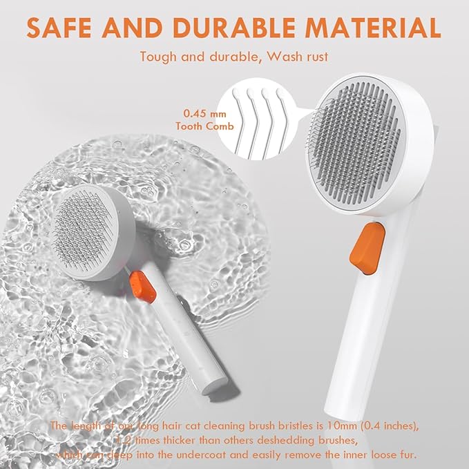 Cat Grooming Brush,Cat Brush for Shedding Pet Hair Cleaner Brush with Release Button Cats Dogs Self Cleaning Massage Brushes Deshedding Comb for Remove Tangles Loose Fur (Pink)