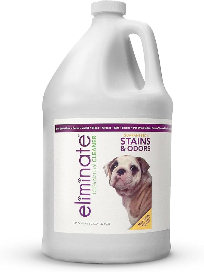Health Extension Eliminate Enzymatic Stain & Odor Remover, 128 Oz - Natural Ingredients, Safe for Pets & People, Effective on Carpets, Hard Floors, and Pet Bedding