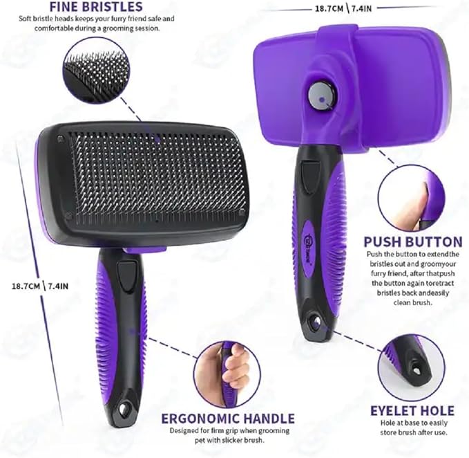 Volpe Cat Brush, Dog Brush, Furminator For Dogs, Dog Brush For Shedding,Cat Brushes For Indoor Cats,Dog Hair Remover, Deshedding Fur Removal,Purple