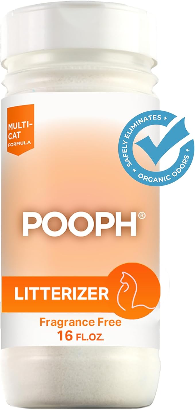 POOPH Litterizer - Litter Box Civilizer, 16oz - Dismantles Odors on a Molecular Basis, Freshener, Eliminator, Urine, Pee, Deodorizer, Fresh, Clean, Potty, Safe